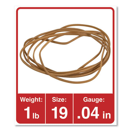 Image of Universal® Rubber Bands, Size 19, 0.04" Gauge, Beige, 1 Lb Bag, 1,240/pack