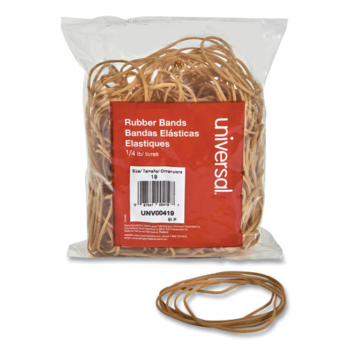 Image of Universal® Rubber Bands, Size 19, 0.04" Gauge, Beige, 4 Oz Box, 310/pack