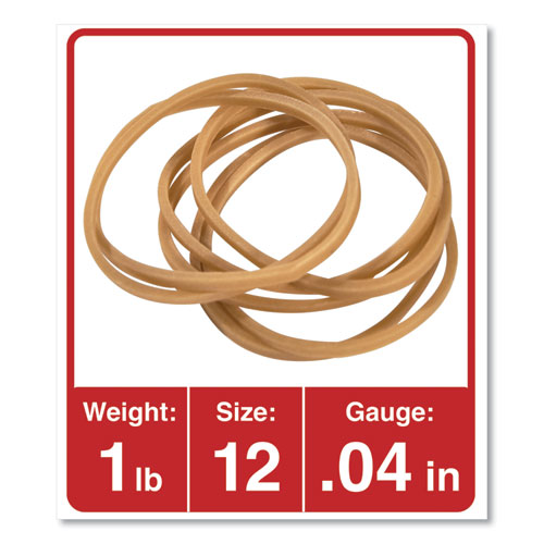Image of Universal® Rubber Bands, Size 12, 0.04" Gauge, Beige, 1 Lb Box, 2,500/pack