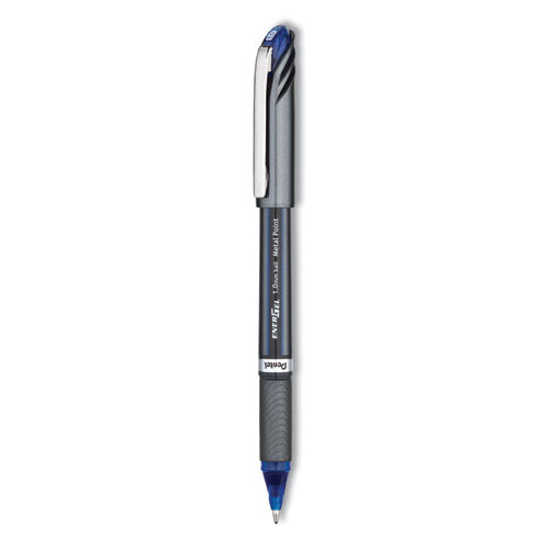 Image of Pentel® EnerGel NV Gel Pen, Stick, Bold 1 mm, Blue Ink, Gray/Blue Barrel, Dozen