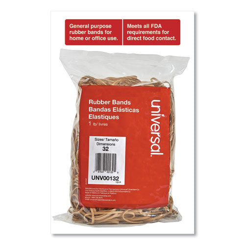 Image of Universal® Rubber Bands, Size 32, 0.04" Gauge, Beige, 1 Lb Box, 820/pack