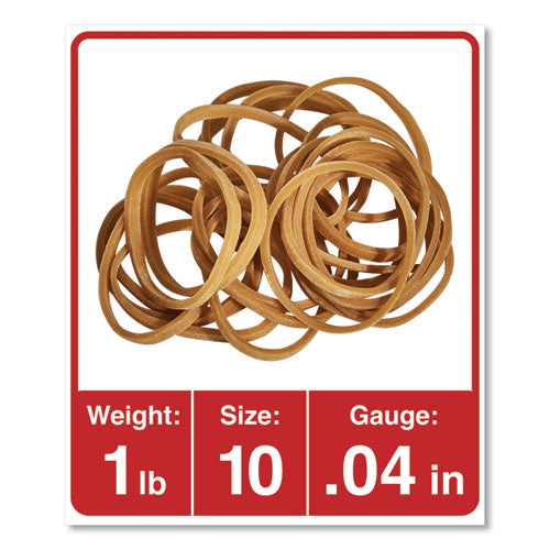 Image of Universal® Rubber Bands, Size 10, 0.04" Gauge, Beige, 1 Lb Box, 3,400/pack