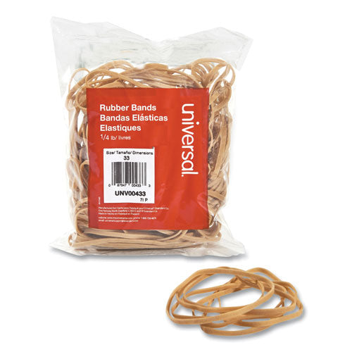 Image of Universal® Rubber Bands, Size 33, 0.04" Gauge, Beige, 4 Oz Box, 160/pack
