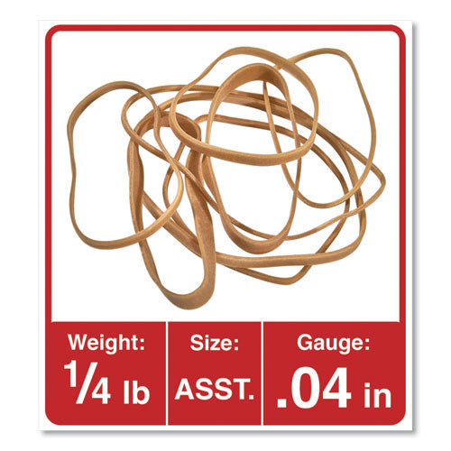 Image of Universal® Rubber Bands, Size 54 (assorted), Assorted Gauges, Beige, 4 Oz Box