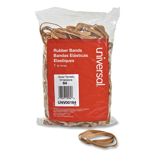 Image of Universal® Rubber Bands, Size 64, 0.04" Gauge, Beige, 1 Lb Bag, 320/pack