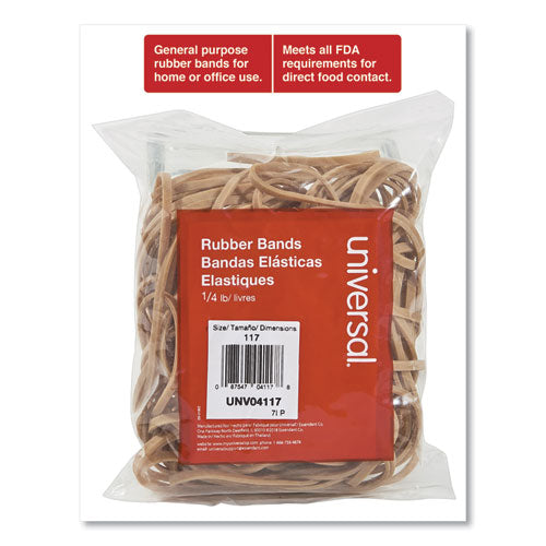 Image of Universal® Rubber Bands, Size 117, 0.06" Gauge, Beige, 4 Oz Box, 50/pack