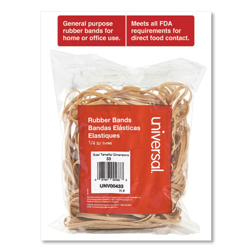 Image of Universal® Rubber Bands, Size 33, 0.04" Gauge, Beige, 4 Oz Box, 160/pack