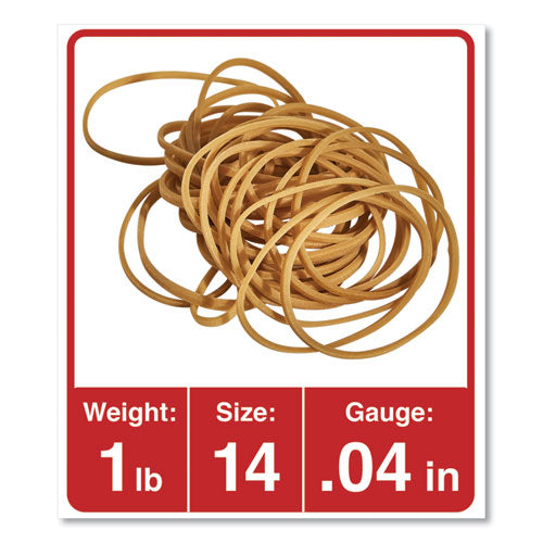 Image of Universal® Rubber Bands, Size 14, 0.04" Gauge, Beige, 1 Lb Box, 2,200/pack