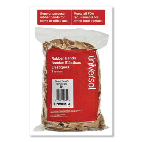 Image of Universal® Rubber Bands, Size 84, 0.04" Gauge, Beige, 1 Lb Box, 155/pack