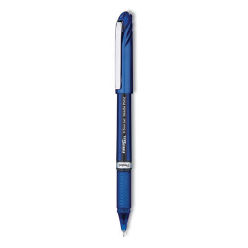 Image of Pentel® EnerGel NV Gel Pen, Stick, Fine 0.5 mm, Blue Ink, Blue Barrel, Dozen