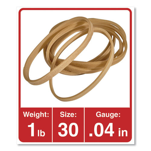 Image of Universal® Rubber Bands, Size 30, 0.04" Gauge, Beige, 1 Lb Box, 1,100/pack