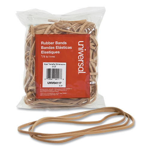 Image of Universal® Rubber Bands, Size 117, 0.06" Gauge, Beige, 4 Oz Box, 50/pack