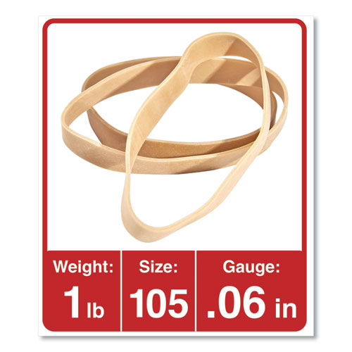 Image of Universal® Rubber Bands, Size 105, 0.06" Gauge, Beige, 1 Lb Box, 55/pack
