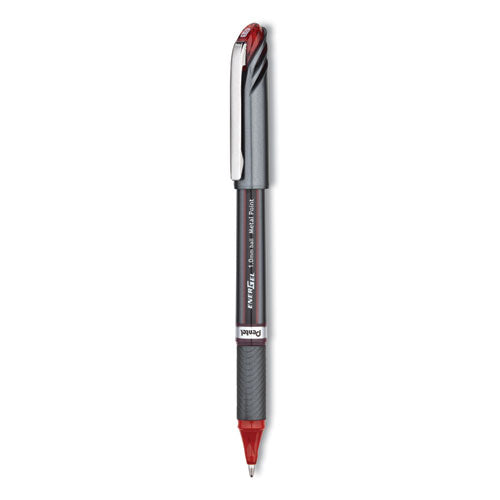 Image of Pentel® EnerGel NV Gel Pen, Stick, Bold 1 mm, Red Ink, Gray/Red Barrel, Dozen