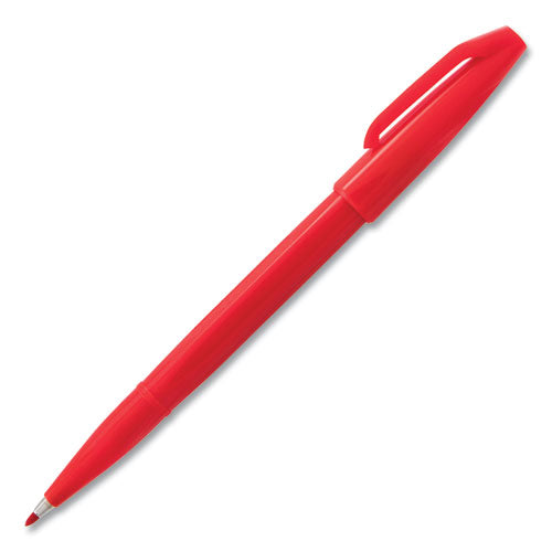 Image of Pentel Arts® Sign Pen Fine Point Color Marker, Extra-Fine Bullet Tip, Red, Dozen