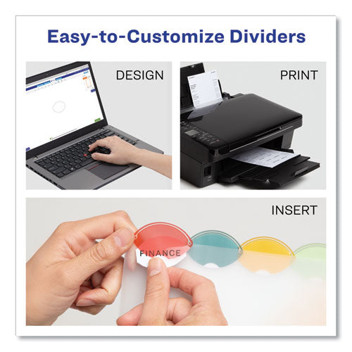 Image of Avery® Insertable Style Edge Tab Plastic Dividers, 7-Hole Punched, 5-Tab, 8.5 X 5.5, Translucent, 1 Set