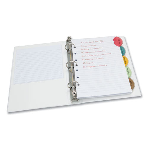 Image of Avery® Insertable Style Edge Tab Plastic Dividers, 7-Hole Punched, 5-Tab, 8.5 X 5.5, Translucent, 1 Set