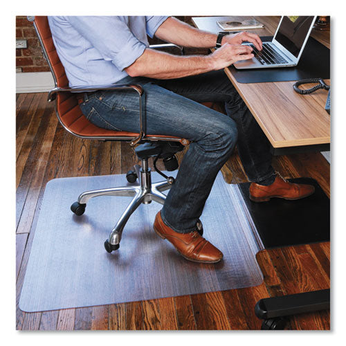 Image of ES Robbins® Sit Or Stand Mat For Carpet Or Hard Floors, 36 X 53 With Lip, Clear/black