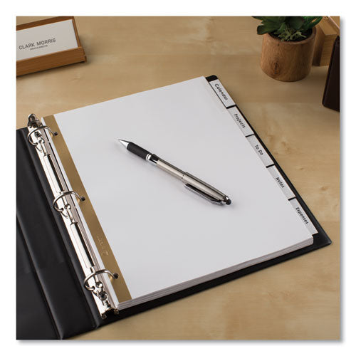 Image of Avery® Insertable Big Tab Dividers, 5-Tab, Double-Sided Gold Edge Reinforcing, 11 x 8.5, White, Clear Tabs, 1 Set