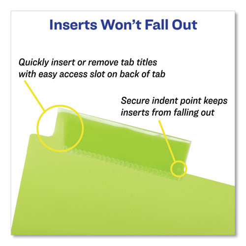 Image of Avery® Insertable Big Tab Plastic Dividers, 5-Tab, 11 X 8.5, Assorted, 1 Set