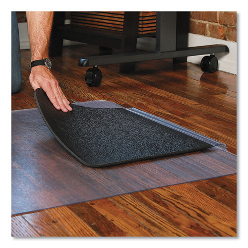 Image of ES Robbins® Sit Or Stand Mat For Carpet Or Hard Floors, 36 X 53 With Lip, Clear/black