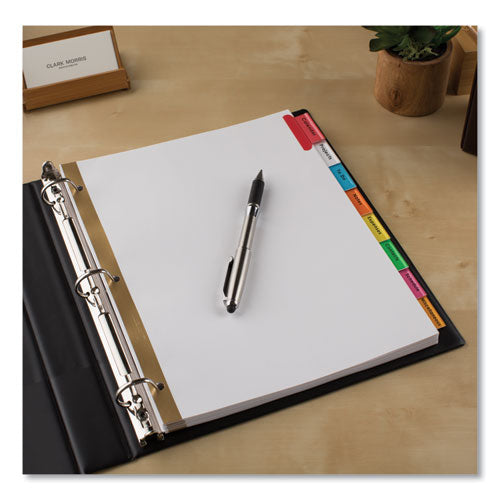 Image of Avery® Insertable Big Tab Dividers, 8-Tab, Double-Sided Gold Edge Reinforcing, 11 x 8.5, White, Assorted Tabs, 1 Set