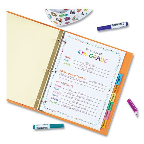 Image of Avery® Insertable Big Tab Dividers, 8-Tab, Double-Sided Gold Edge Reinforcing, 11 x 8.5, Buff, Assorted Tabs, 1 Set