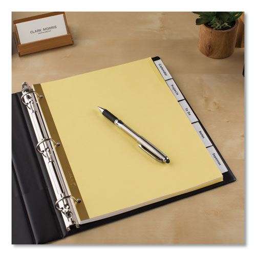 Image of Avery® Insertable Big Tab Dividers, 5-Tab, Double-Sided Gold Edge Reinforcing, 11 x 8.5, Buff, Clear Tabs, 24 Sets