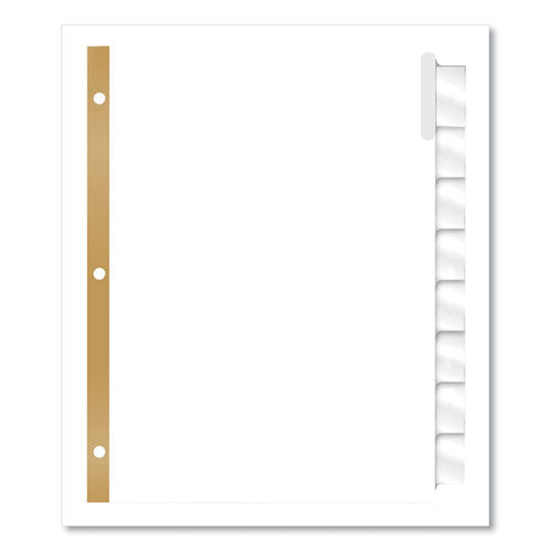 Image of Avery® Insertable Big Tab Dividers, 8-Tab, Double-Sided Gold Edge Reinforcing, 11 x 8.5, White, Clear Tabs, 1 Set
