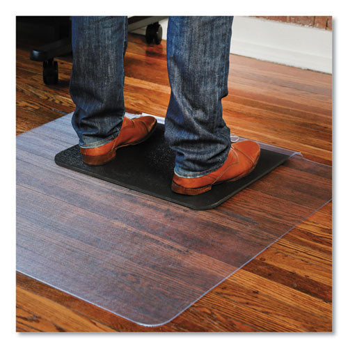 Image of ES Robbins® Sit Or Stand Mat For Carpet Or Hard Floors, 36 X 53 With Lip, Clear/black