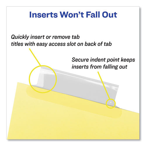 Image of Avery® Insertable Big Tab Dividers, 5-Tab, Double-Sided Gold Edge Reinforcing, 11 x 8.5, Buff, Clear Tabs, 24 Sets