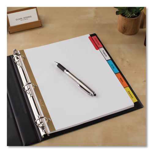 Image of Avery® Insertable Big Tab Dividers, 5-Tab, Double-Sided Gold Edge Reinforcing, 11 x 8.5, White, Assorted Tabs, 1 Set