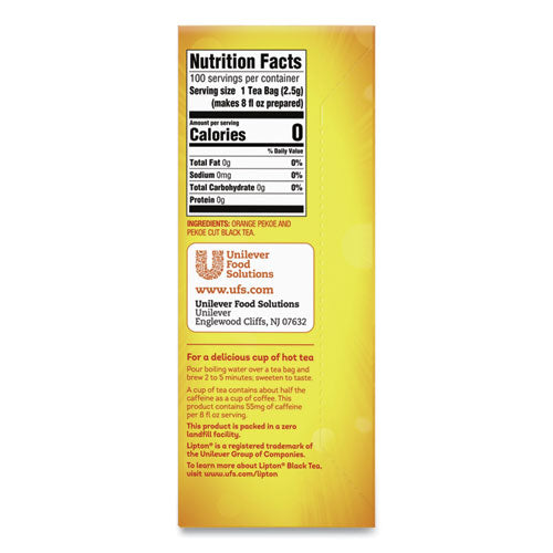 Image of Lipton® Tea Bags, Black, 100/Box