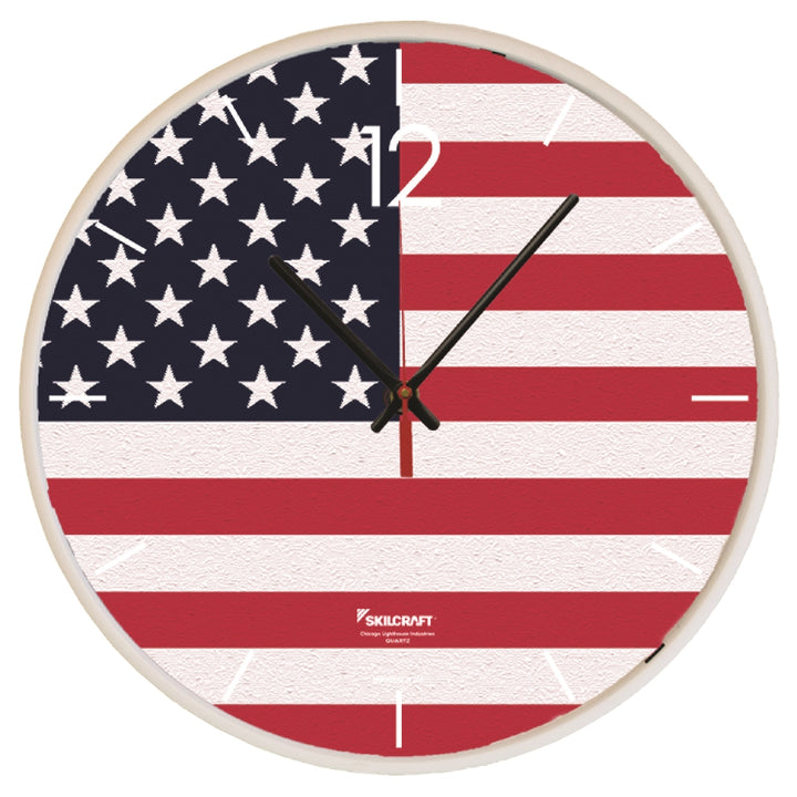 Image of American Flag Quartz Wall Clock, 12.75" Diameter