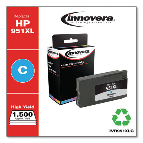 Image of Innovera® Remanufactured Cyan High-Yield Ink, Replacement for 951XL (CN046AN), 1,500 Page-Yield