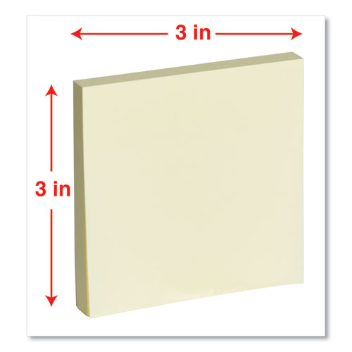 Image of Universal® Fan-Folded Self-Stick Pop-Up Note Pads, 3" x 3", Yellow, 100 Sheets/Pad, 12 Pads/Pack
