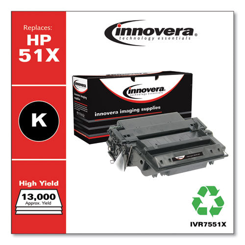 Image of Innovera® Remanufactured Black High-Yield Toner, Replacement for 51X (Q7551X), 13,000 Page-Yield
