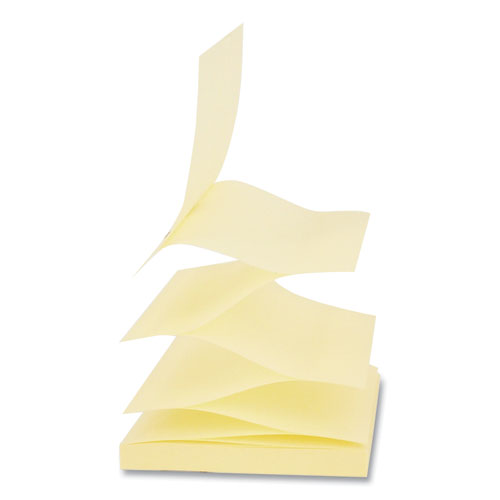 Image of Universal® Fan-Folded Self-Stick Pop-Up Note Pads Cabinet Pack, 3" x 3", Yellow, 90 Sheets/Pad, 24 Pads/Pack