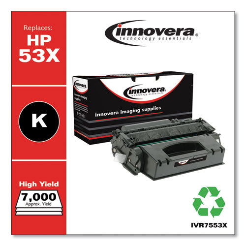 Image of Innovera® Remanufactured Black High-Yield Toner, Replacement for 53X (Q7553X), 7,000 Page-Yield