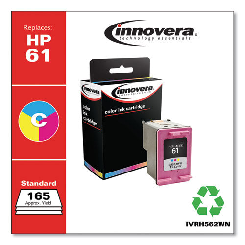 Image of Innovera® Remanufactured Tri-Color Ink, Replacement for 61 (CH562WN), 165 Page-Yield