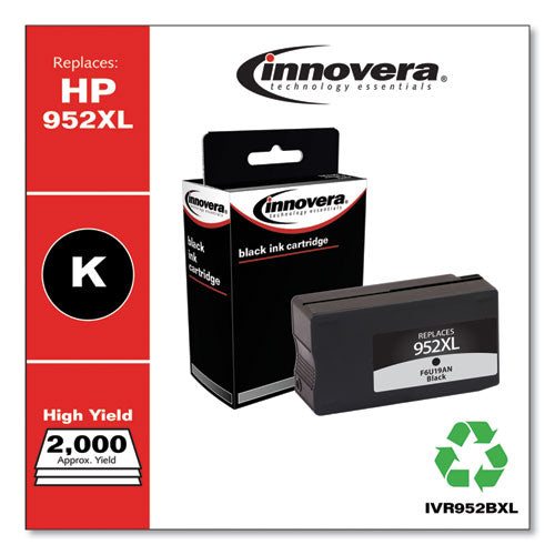 Image of Innovera® Remanufactured Black High-Yield Ink, Replacement for 952XL (F6U19AN), 2,000 Page-Yield