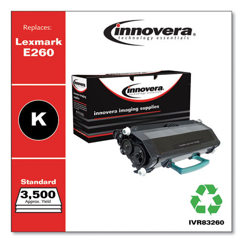 Image of Innovera® Remanufactured Black Toner, Replacement for E260A21A, 3,500 Page-Yield