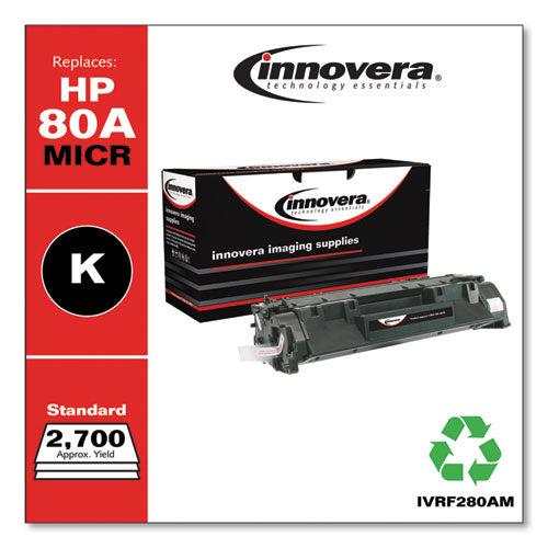 Image of Innovera® Remanufactured Black MICR Toner, Replacement for 80AM (CF280AM), 2,700 Page-Yield