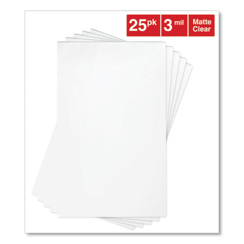 Image of Universal® Laminating Pouches, 3 Mil, 9" X 14.5", Gloss Clear, 25/pack