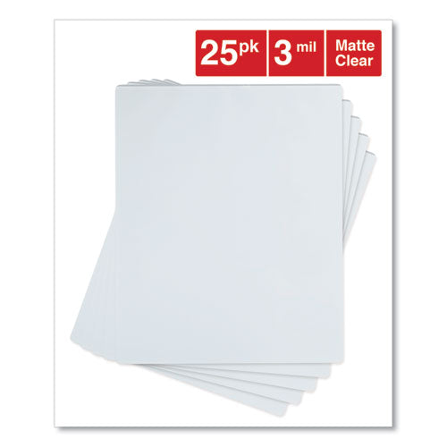 Image of Universal® Laminating Pouches, 3 Mil, 9" X 11.5", Gloss Clear, 25/pack