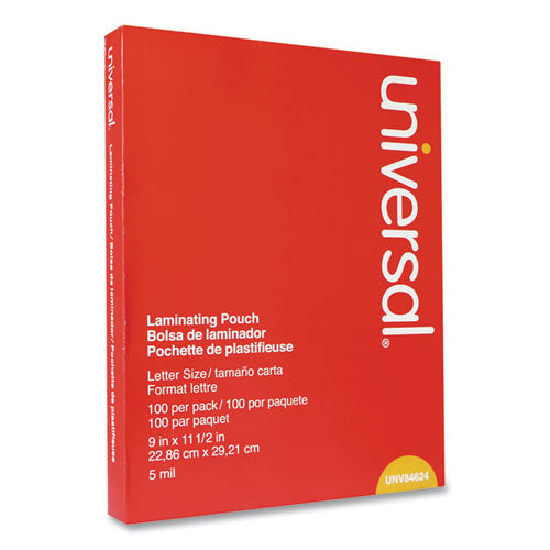 Image of Universal® Laminating Pouches, 5 Mil, 9" X 11.5", Gloss Clear, 100/pack