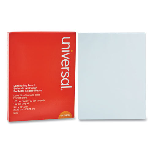 Image of Universal® Laminating Pouches, 5 Mil, 9" X 11.5", Gloss Clear, 100/pack