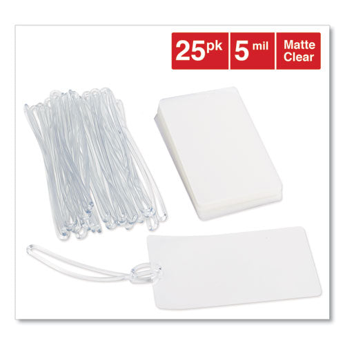 Image of Universal® Laminating Pouches, 5 Mil, 2.5" X 4.25", Gloss Clear, 25/pack