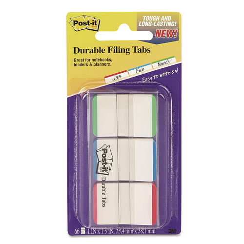 Image of Post-it® Tabs 1" Lined Tabs, 1/5-Cut, Lined, Assorted Colors, 1" Wide, 66/Pack