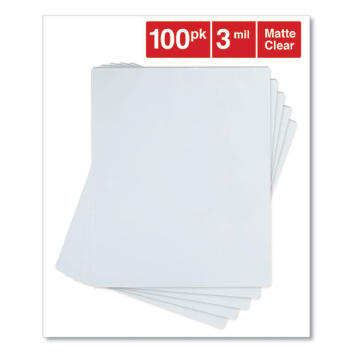 Image of Universal® Laminating Pouches, 3 Mil, 9" X 11.5", Gloss Clear, 100/box